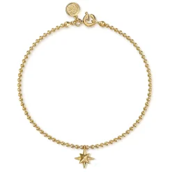 Hot Gabriel & Co. 14K Yellow Gold Bujukan Starburst Charm Bracelet