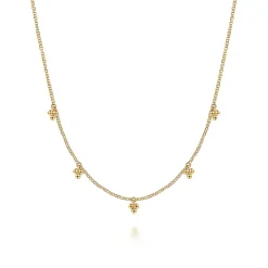 Online Gabriel & Co. 14K Yellow Gold Bujukan Station Droplet Necklace