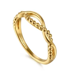 Best Gabriel & Co. 14K Yellow Gold Bujukan Twisted Stackable Ring
