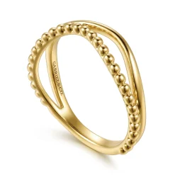 Hot Gabriel & Co. 14K Yellow Gold Bujukan Wave Stackable Ring
