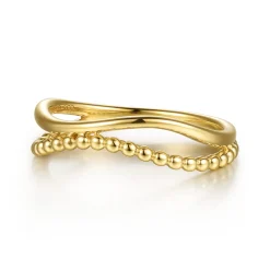 Hot Gabriel & Co. 14K Yellow Gold Bujukan Wave Stackable Ring