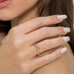 Hot Gabriel & Co. 14K Yellow Gold Bujukan Wave Stackable Ring