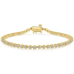 Gabriel & Co. 14K Yellow Gold Buttercup Set Diamond Tennis Bracelet