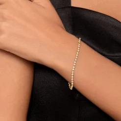 Gabriel & Co. 14K Yellow Gold Buttercup Set Diamond Tennis Bracelet