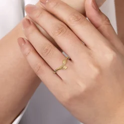 Online Gabriel & Co. 14K Yellow Gold Bypass Leaf Ring