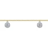 Best Gabriel & Co. 14K Yellow Gold Chain Ankle Bracelet with Round White Gold Diamond Drops