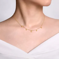 Hot Gabriel & Co. 14K Yellow Gold Chain Necklace with Bujukan Bead Drops