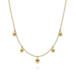 Hot Gabriel & Co. 14K Yellow Gold Chain Necklace with Bujukan Bead Drops