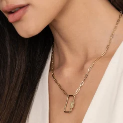 Online Gabriel & Co. 14K Yellow Gold Chain Necklace with Rectangle Drop