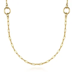 Hot Gabriel & Co. 14K Yellow Gold Chain Necklace with Circle Stations