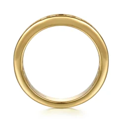 Sale Gabriel & Co. 14K Yellow Gold Channel Baguette Diamond Anniversary Band - 1.3 ct