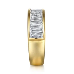 Outlet Gabriel & Co. 14K Yellow Gold Channel Baguette Diamond Anniversary Band - 1.59 ct