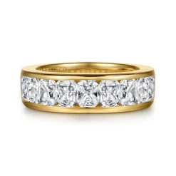 Gabriel & Co. 14K Yellow Gold Channel Radiant Cut Diamond Anniversary Band - 2.7 ct