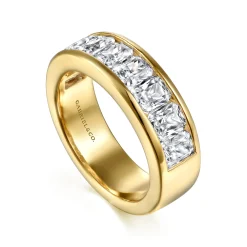 Gabriel & Co. 14K Yellow Gold Channel Radiant Cut Diamond Anniversary Band - 2.7 ct