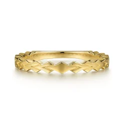 Sale Gabriel & Co. 14K Yellow Gold Chevron Station Ring