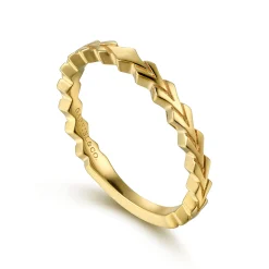 Sale Gabriel & Co. 14K Yellow Gold Chevron Station Ring