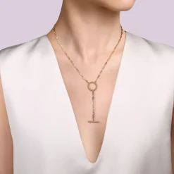 Online Gabriel & Co. 14K Yellow Gold Circle Y Chain Necklace