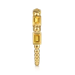 Sale Gabriel & Co. 14K Yellow Gold Citrine Geometric Stackable Ring