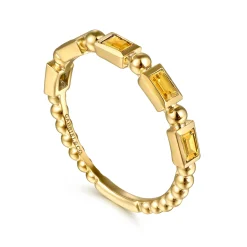 Sale Gabriel & Co. 14K Yellow Gold Citrine Geometric Stackable Ring