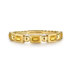 Sale Gabriel & Co. 14K Yellow Gold Citrine Geometric Stackable Ring