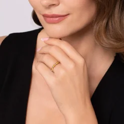 Sale Gabriel & Co. 14K Yellow Gold Citrine Geometric Stackable Ring