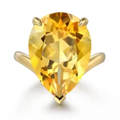 Discount Gabriel & Co. 14K Yellow Gold Citrine Pear Ladies Ring
