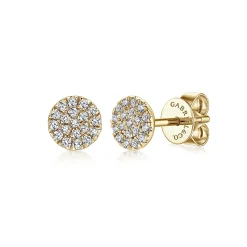 Online Gabriel & Co. 14K Yellow Gold Cluster Diamond Stud Earrings