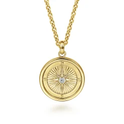 Online Gabriel & Co. 14K Yellow Gold Compass Pendant with Diamond