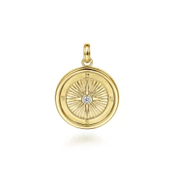 Online Gabriel & Co. 14K Yellow Gold Compass Pendant with Diamond