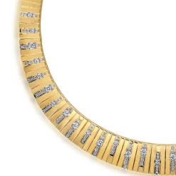 Outlet Gabriel & Co. 18K Yellow Gold Contemporary Diamond Station Choker Necklace