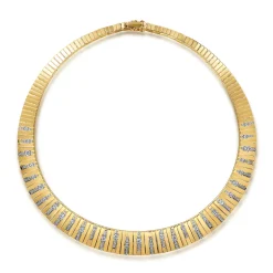 Outlet Gabriel & Co. 18K Yellow Gold Contemporary Diamond Station Choker Necklace