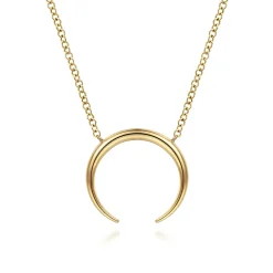 New Gabriel & Co. 14K Yellow Gold Crescent Moon Pendant Necklace