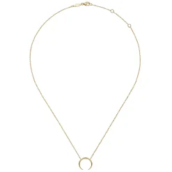 New Gabriel & Co. 14K Yellow Gold Crescent Moon Pendant Necklace