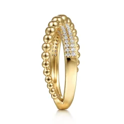 Sale Gabriel & Co. 14K Yellow Gold Criss Cross Diamond Bujukan Ring