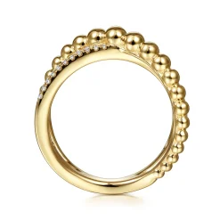 Sale Gabriel & Co. 14K Yellow Gold Criss Cross Diamond Bujukan Ring