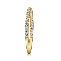 Sale Gabriel & Co. 14K Yellow Gold Criss Cross Diamond Stackable Ring