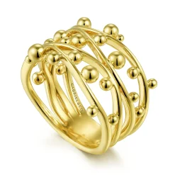 Outlet Gabriel & Co. 14K Yellow Gold Criss Crossing Bujukan Ring