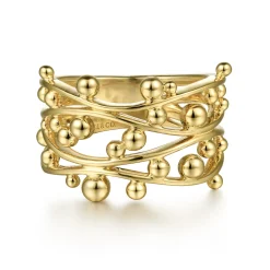 Outlet Gabriel & Co. 14K Yellow Gold Criss Crossing Bujukan Ring