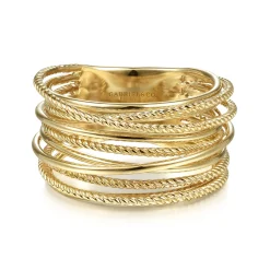 Gabriel & Co. 14K Yellow Gold Criss Crossing Twisted Rope Ring