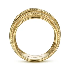 Gabriel & Co. 14K Yellow Gold Criss Crossing Twisted Rope Ring