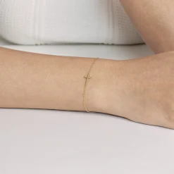 Clearance Gabriel & Co. 14K Yellow Gold Cross Bracelet-Bujukan