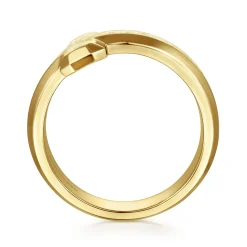 Discount Gabriel & Co. 14K Yellow Gold Cross Men's Faceted Ring