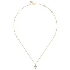 Clearance Gabriel & Co. 14K Yellow Gold Cross Necklace 12mm-Bujukan