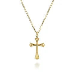 New Gabriel & Co. 14K Yellow Gold Cross Pendant Necklace