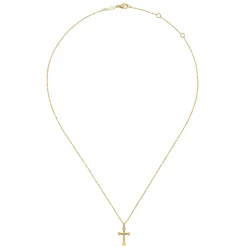 New Gabriel & Co. 14K Yellow Gold Cross Pendant Necklace