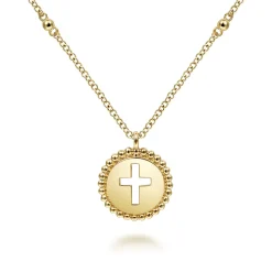 Best Gabriel & Co. 14K Yellow Gold Cross Pendant Necklace-Bujukan