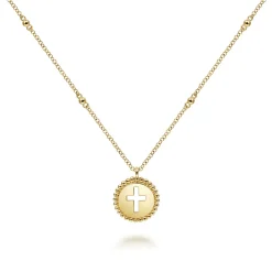 Best Gabriel & Co. 14K Yellow Gold Cross Pendant Necklace-Bujukan