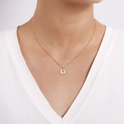 Best Gabriel & Co. 14K Yellow Gold Cross Pendant Necklace-Bujukan