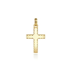 Clearance Gabriel & Co. 14K Yellow Gold Cross Pendant with Beveled Trim