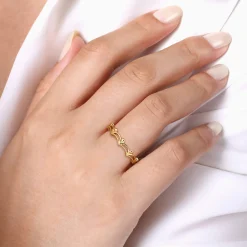 Gabriel & Co. 14K Yellow Gold Crown Bujukan Stackable Ring